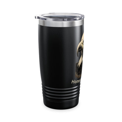 Home of the Brave text at the bottom of a 20oz Insulated Tumbler