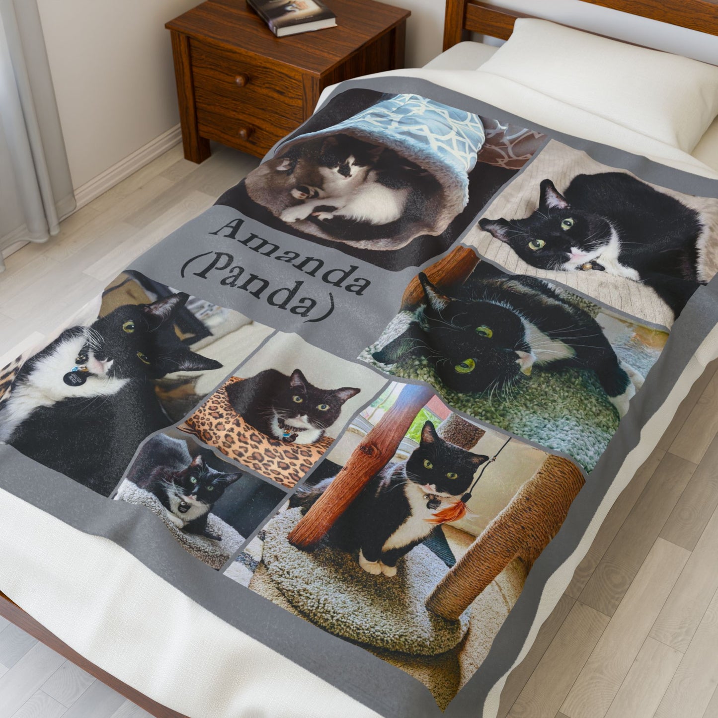 Amanda Panda Velveteen Plush Blanket