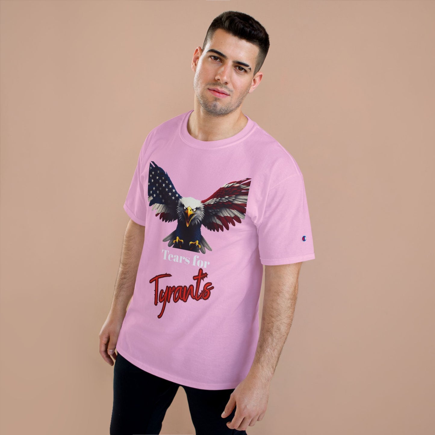 Tears For Tyrants Patriotic Eagle on a Champion T-shirt