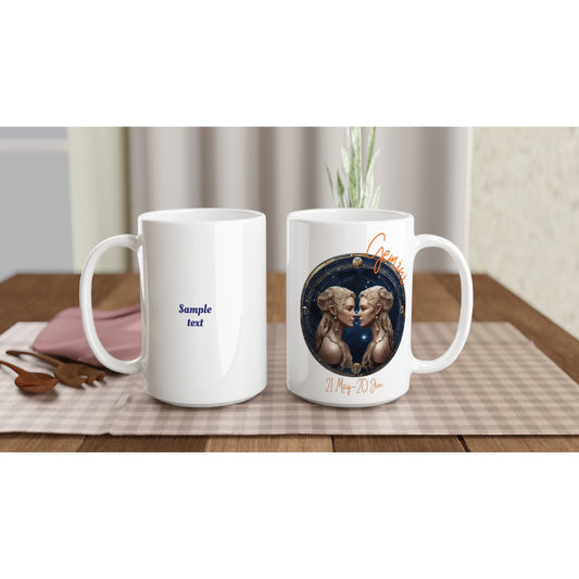 15oz ceramic mug gemini twins personalized