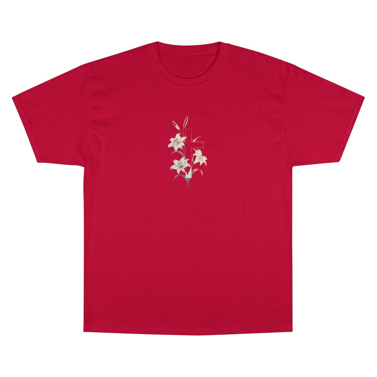 Red Cross Lily Floral Graphic Design product type