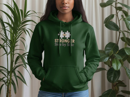 Stronger Side by Side Puzzle Graphic Hoodie