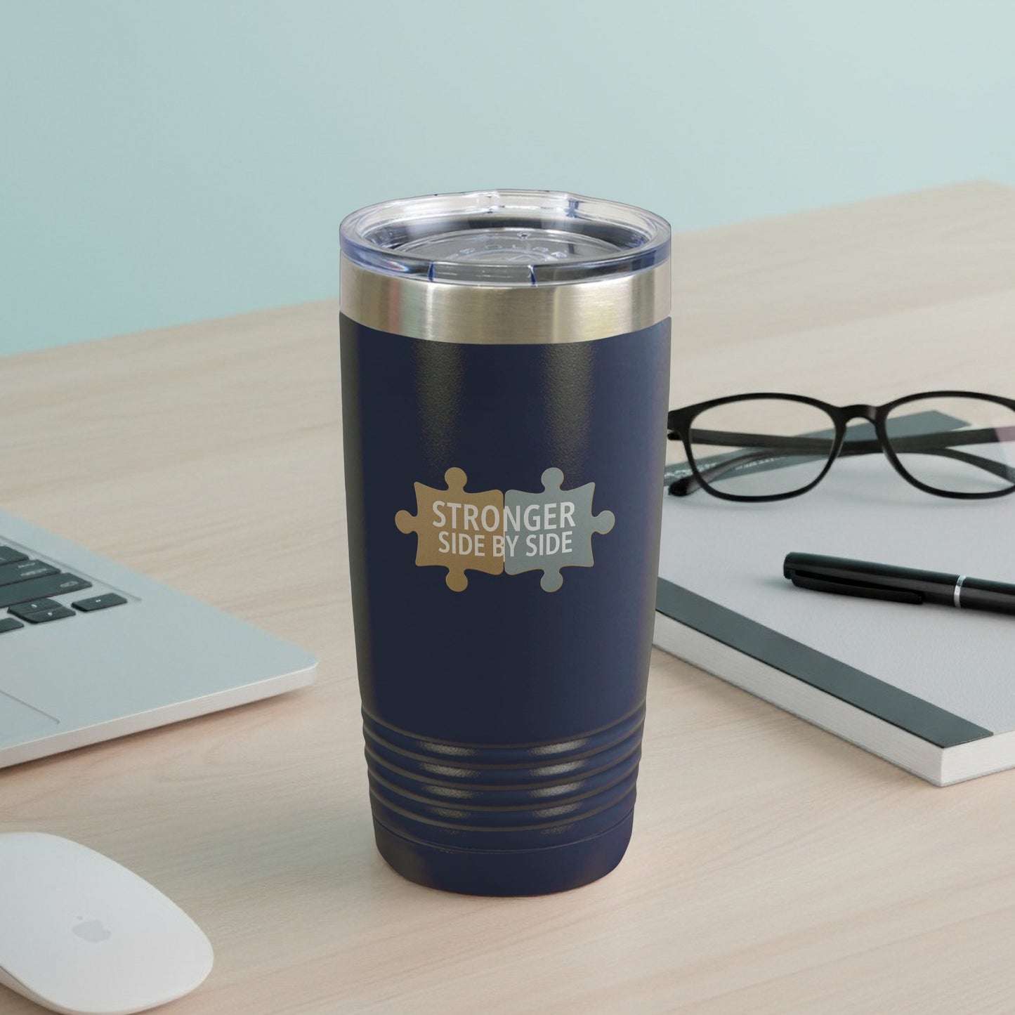 Stronger Side By Side Tumbler with Puzzle Design