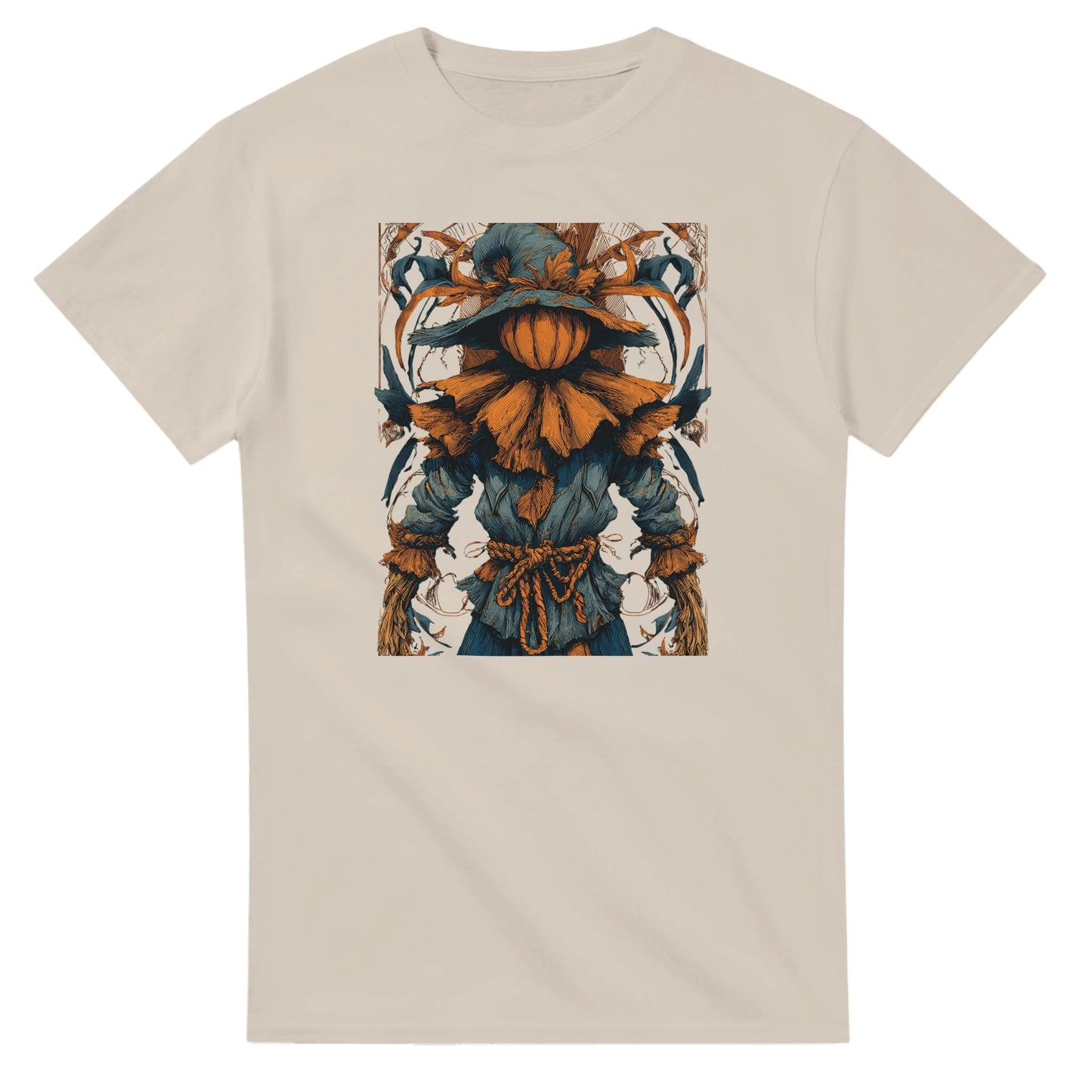 Autumn Harvest Scarecrow on a Heavyweight T-shirt