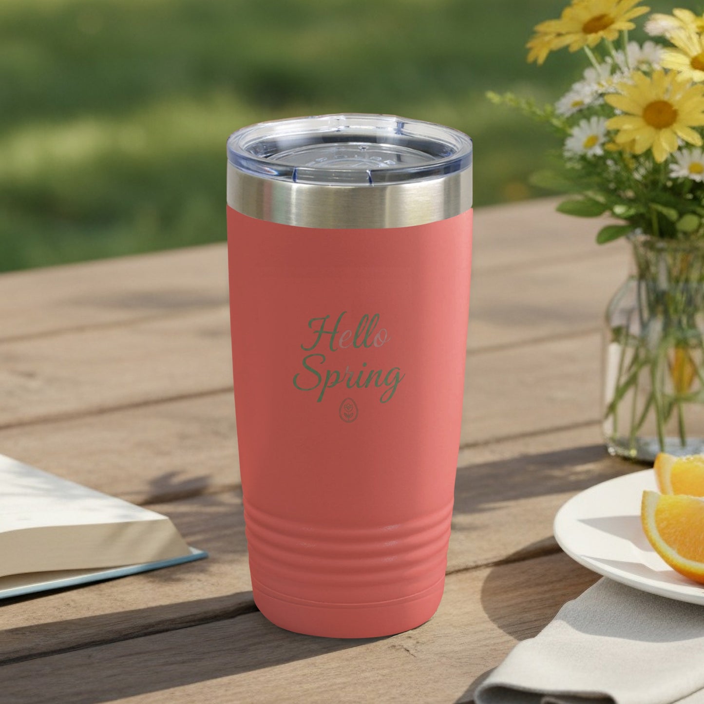 Hello Spring Travel Tumbler Perfect for Outdoor Dining
