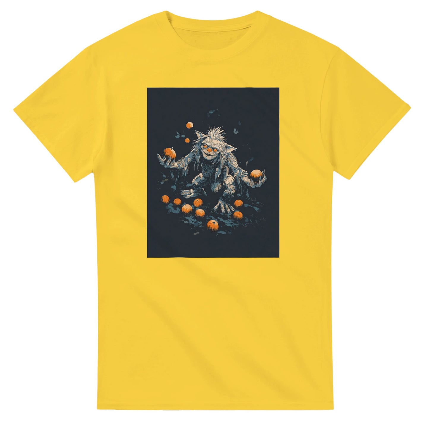 Mischievous Pumpkin Goblin on a Heavyweight T-shirt