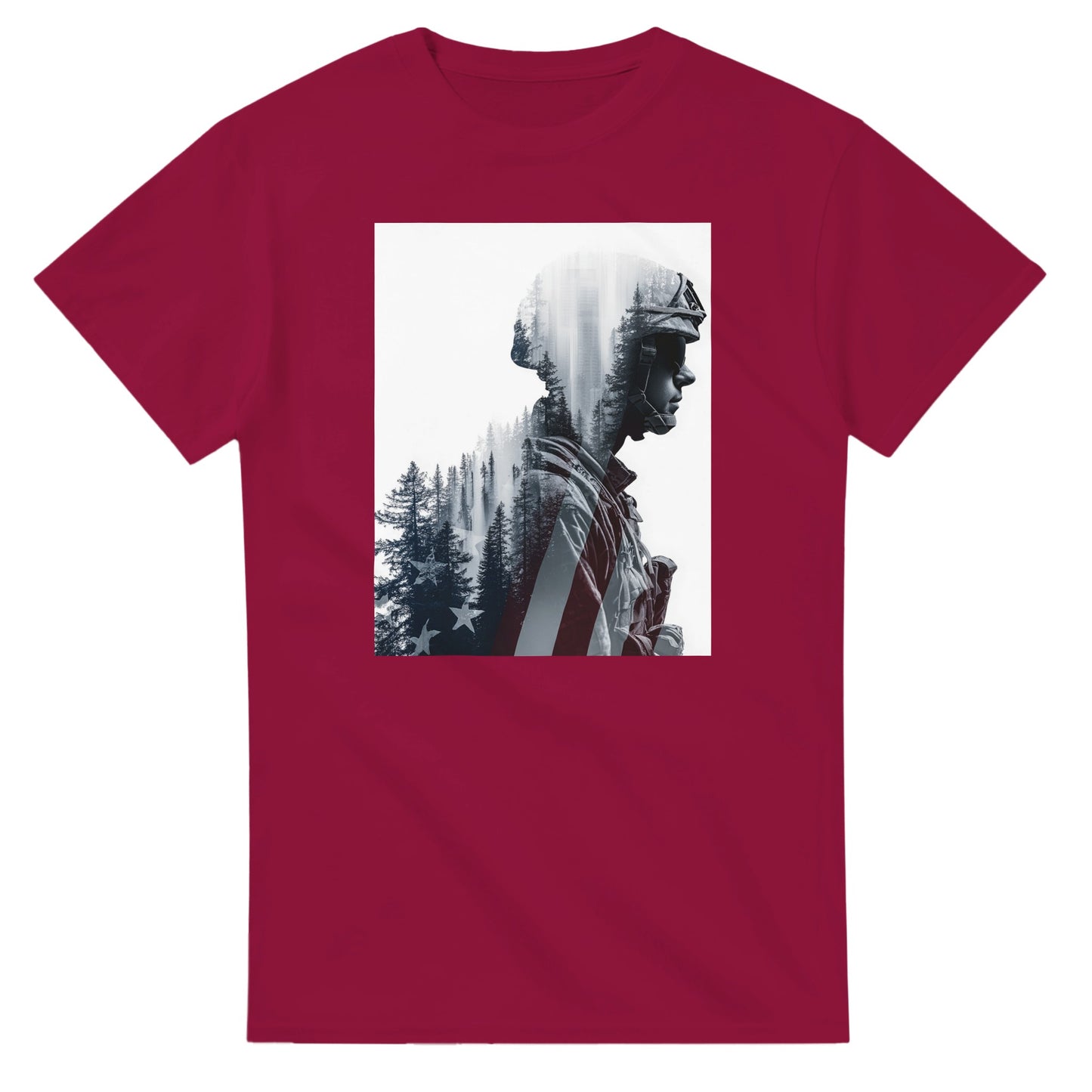 Patriotic Spirit Double Exposure on a heavyweight t-shirt
