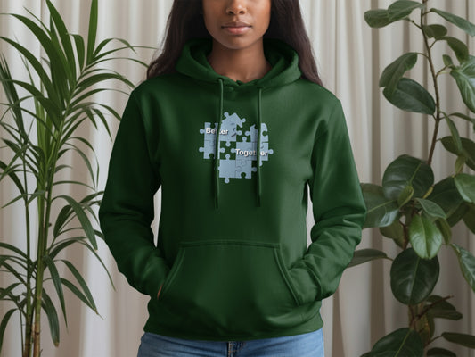 Better Together Puzzle Piece Green Hoodie Product