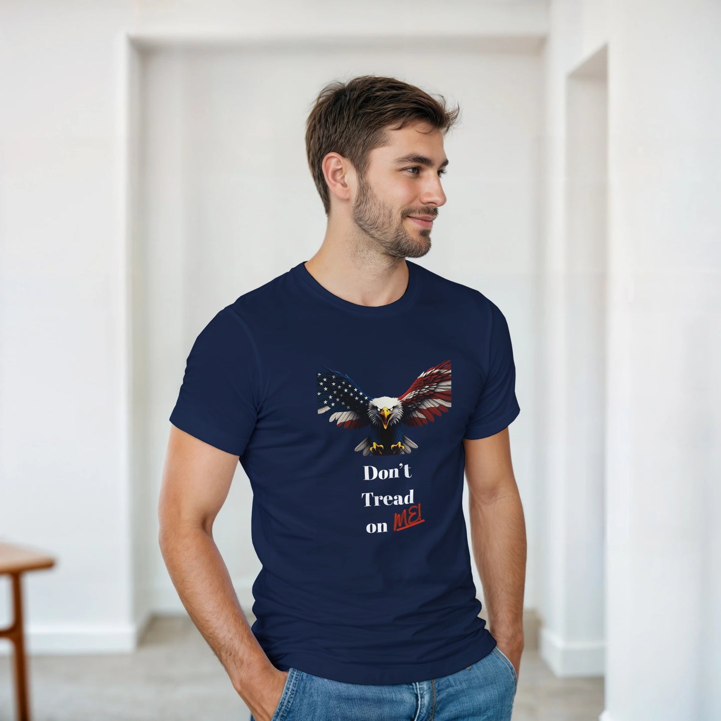Don't Tread On Me Patriotic Eagle on a Heavyweight T-shirt