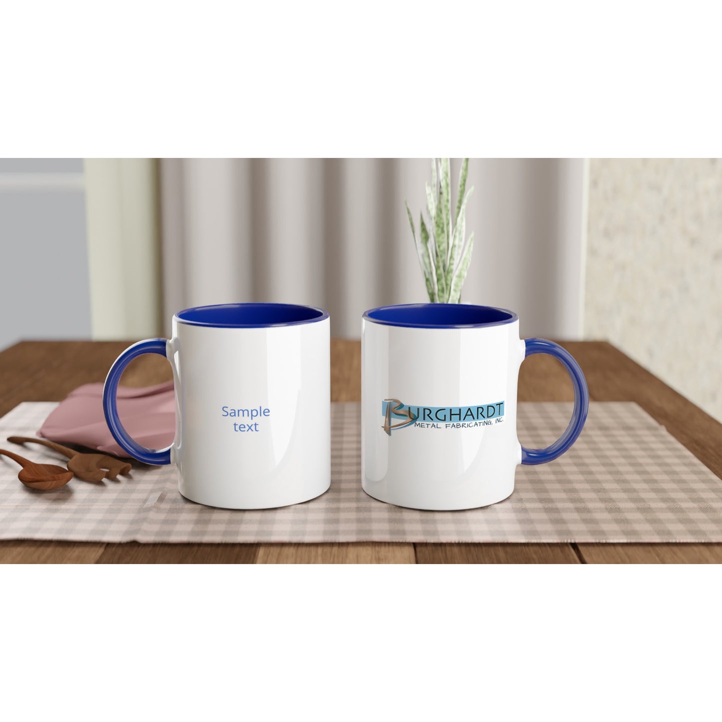 Burghardt Metal Fabricating, inc., logo on an 11oz Ceramic Mug