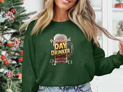 Professional Day Drinker Beer Mug Graphic Sweatshirt