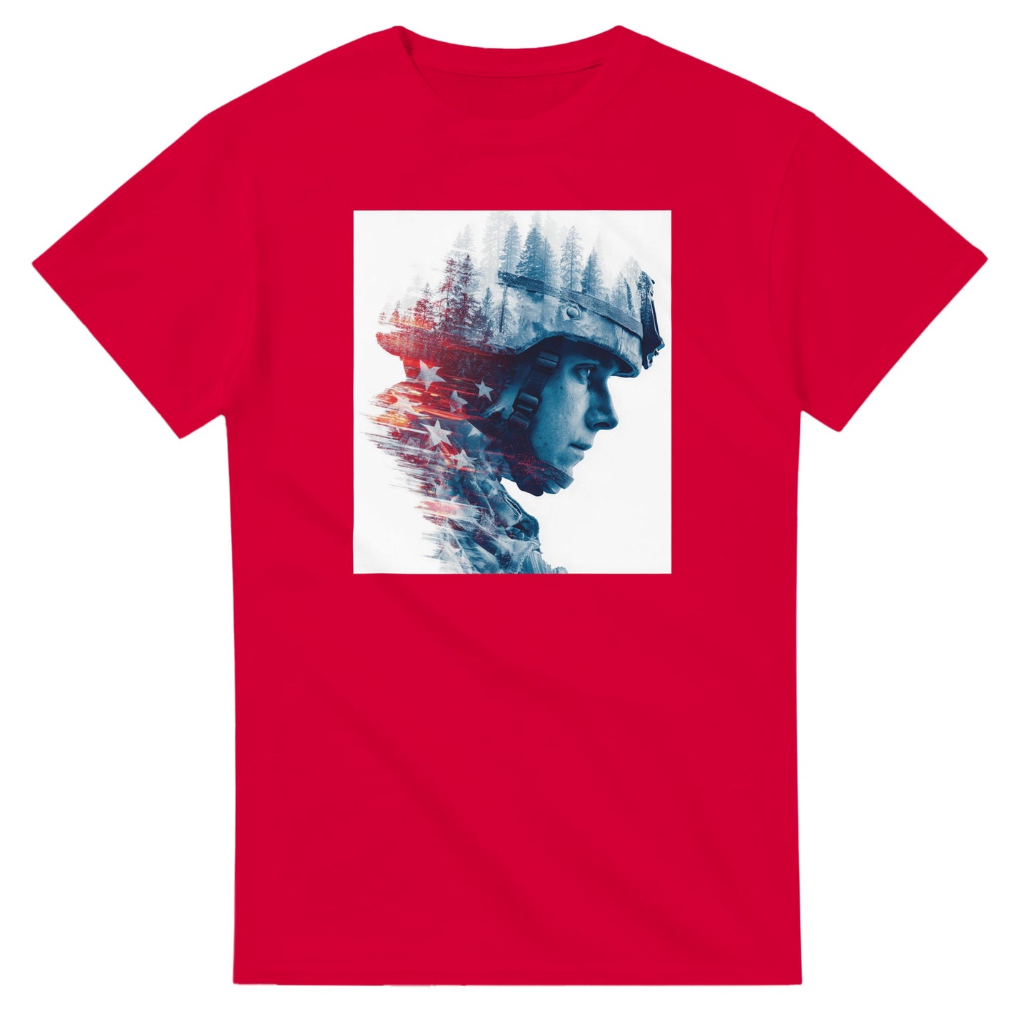 Patriotic Forest Spirit on a heavyweight t-shirt