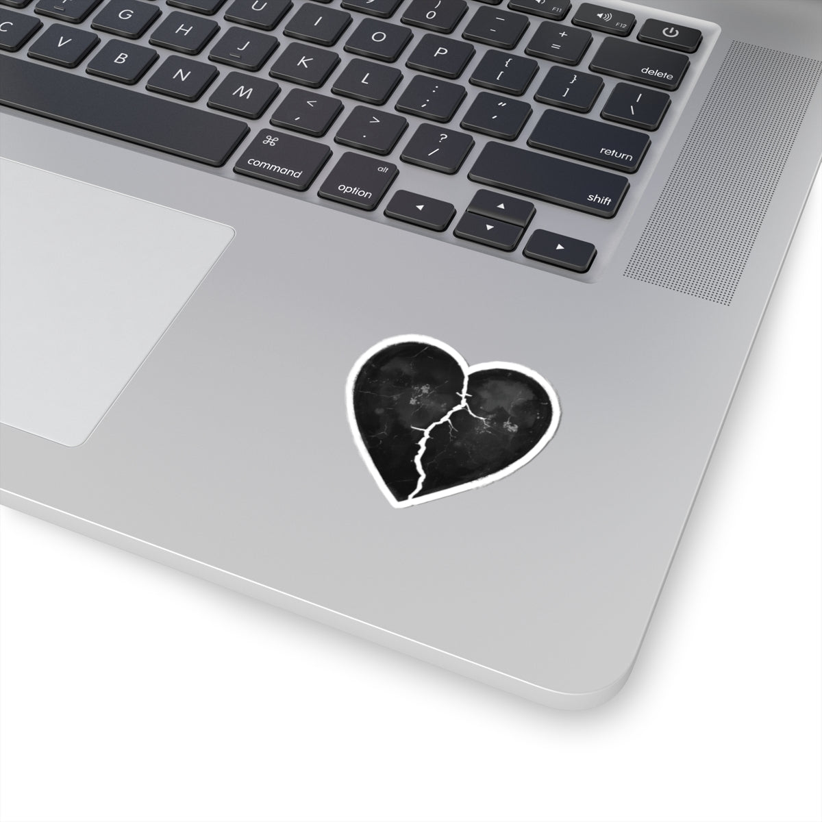 Stylish Black Cracked Heart Laptop Sticker Accessory