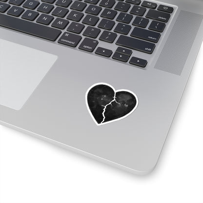 Stylish Black Cracked Heart Laptop Sticker Accessory