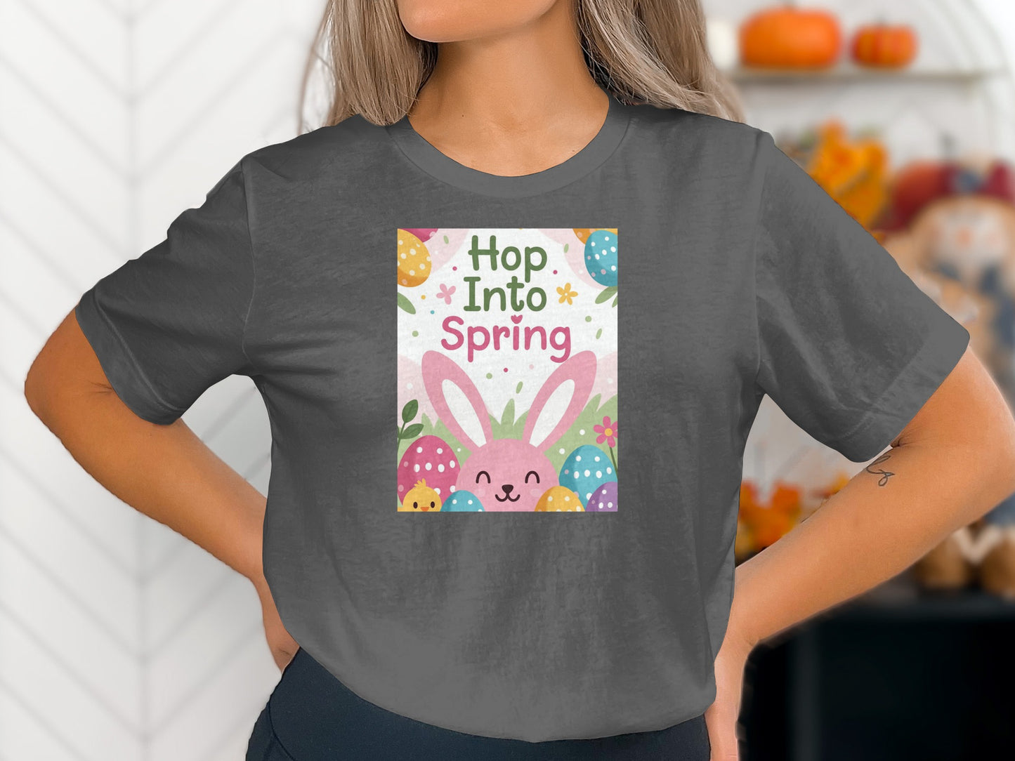 Hop Into Spring Bunny Easter Eggs Chick Colorful product type