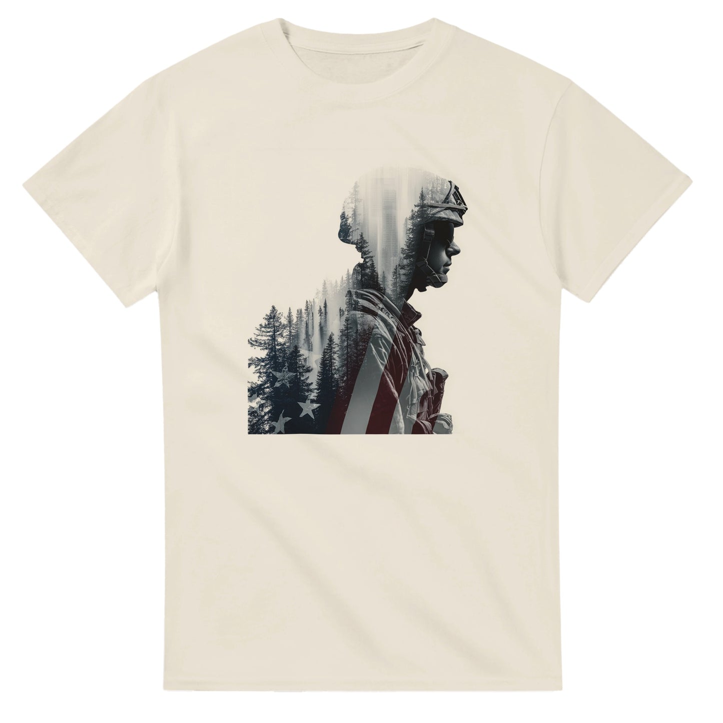 Patriotic Spirit Double Exposure on a heavyweight t-shirt