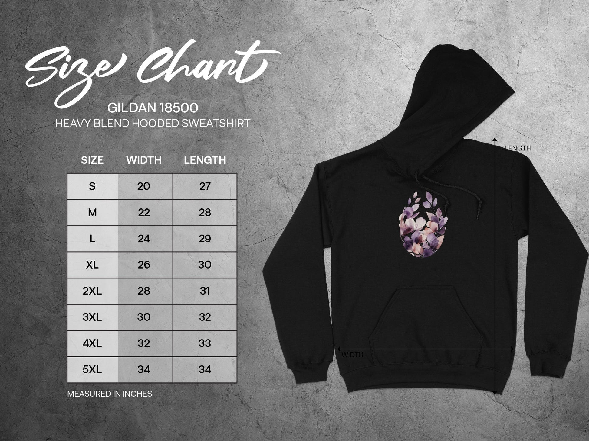 Black Hoodie with Floral Egg Design Sweatshirt