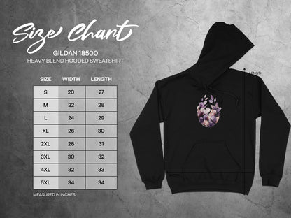 Black Hoodie with Floral Egg Design Sweatshirt