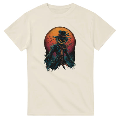 Scarecrow with Full Moon & Bats on a Heavyweight T-shirt