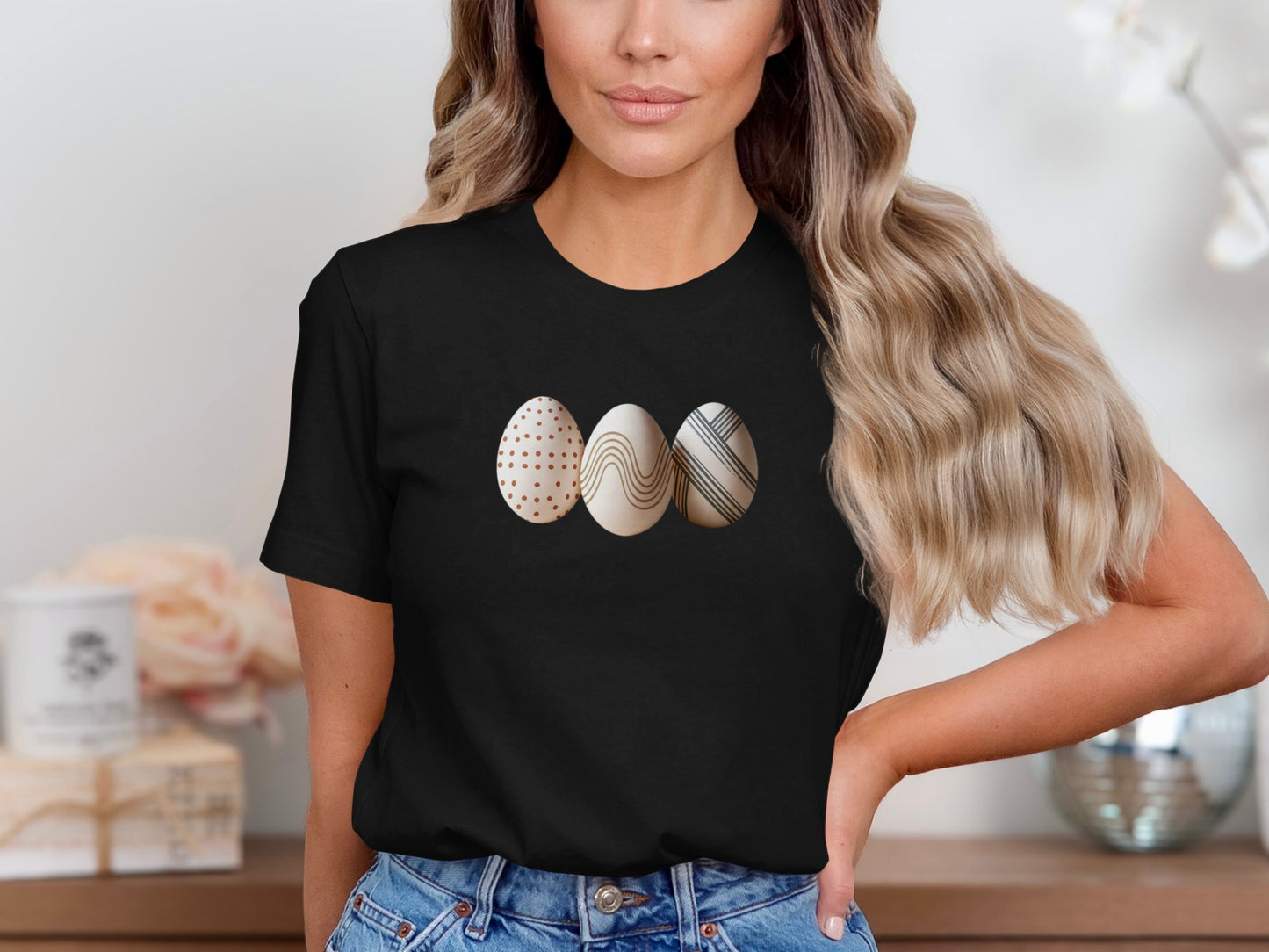 Spring Easter Eggs Dots Waves Stripes Black T-Shirt product type
Easter
Easter Eggs
Spring Shirt
Holiday Top
Patterned Eggs
Dots Stripes Waves
Black TShirt
Graphic Tee
Womens Apparel
Casual Shirt
Seasonal Print
Egg Design
Spring Fashion
Celebration Wear
Cute Easter
Gift Idea
Trendy Top
Eggstra Special
Modern Easter
Festive Shirt