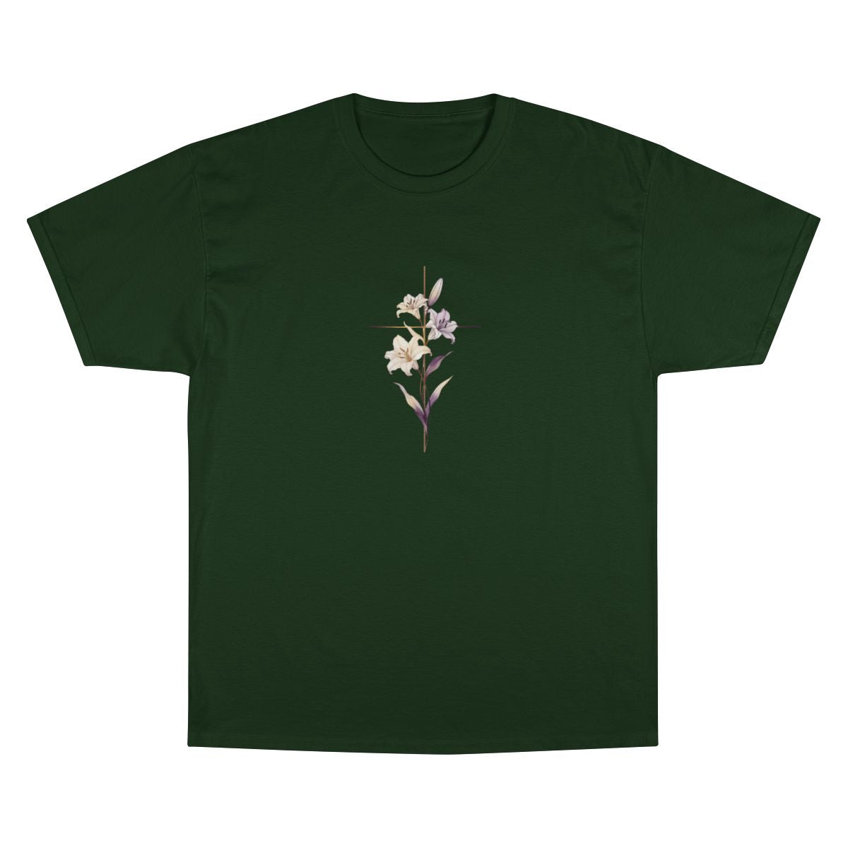 Dark Green Lily Flower Cross Graphic product type