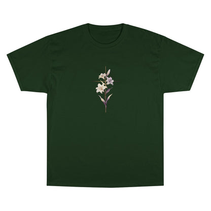 Dark Green Lily Flower Cross Graphic product type