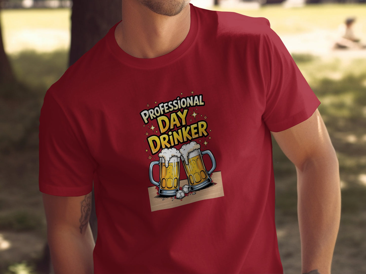 Professional Day Drinker Funny Beer Drinking T-Shirt