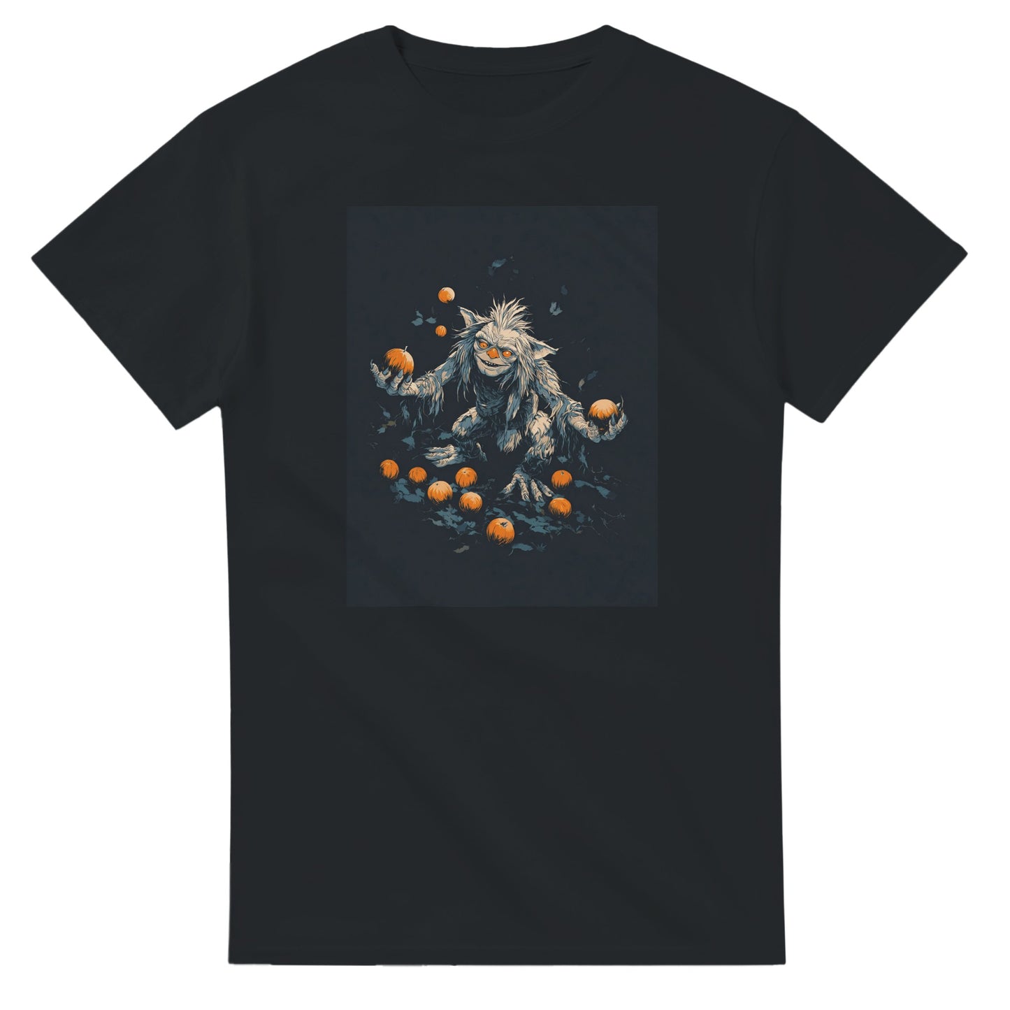 Mischievous Pumpkin Goblin on a Heavyweight T-shirt