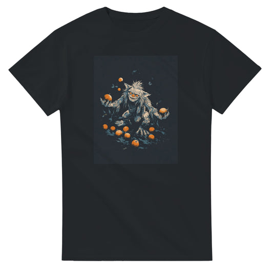 Mischievous Pumpkin Goblin on a Heavyweight T-shirt
