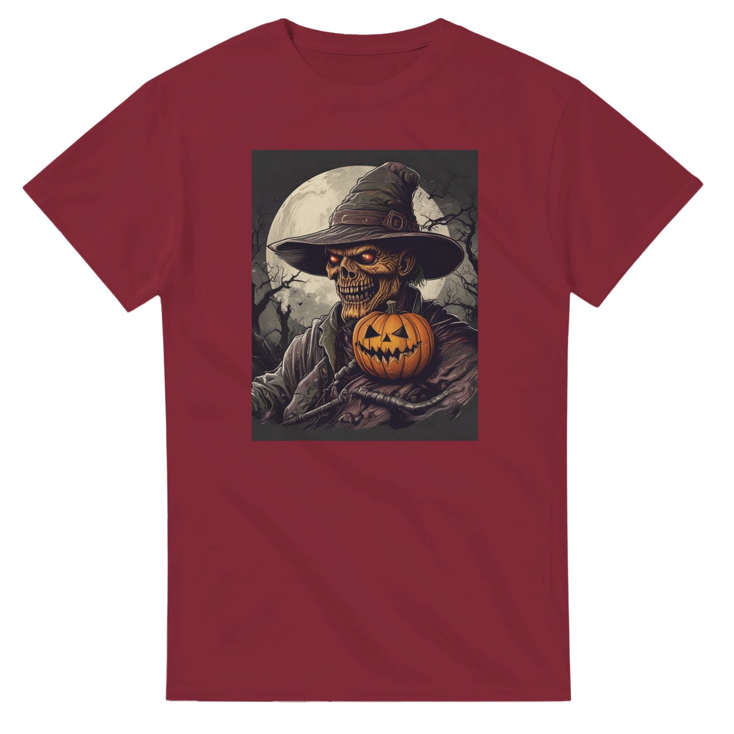 Pumpkin & Glowing Eyes on a Heavyweight T-shirt