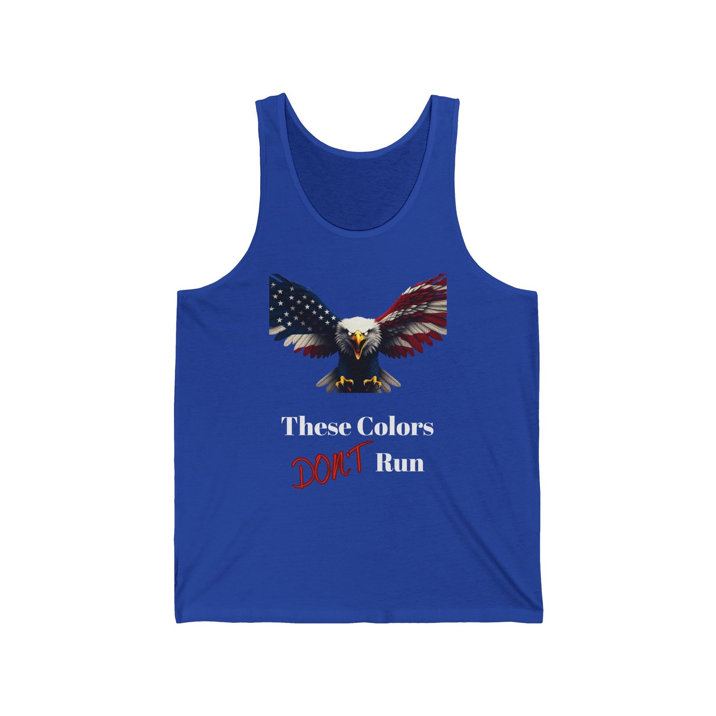 These Colors Don't Run Patriotic Eagle on a Premium Tank Top