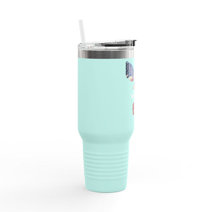 Back The Blue Patriotic Eagle on 40oz tumbler