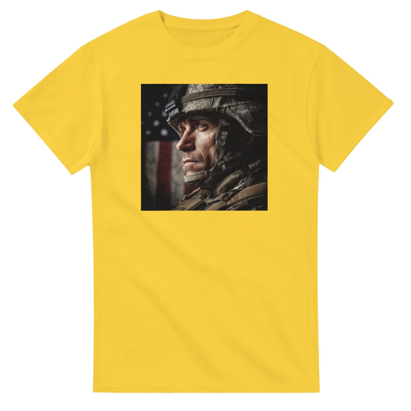 Patriotic Soldier on a heavyweight t-shirt