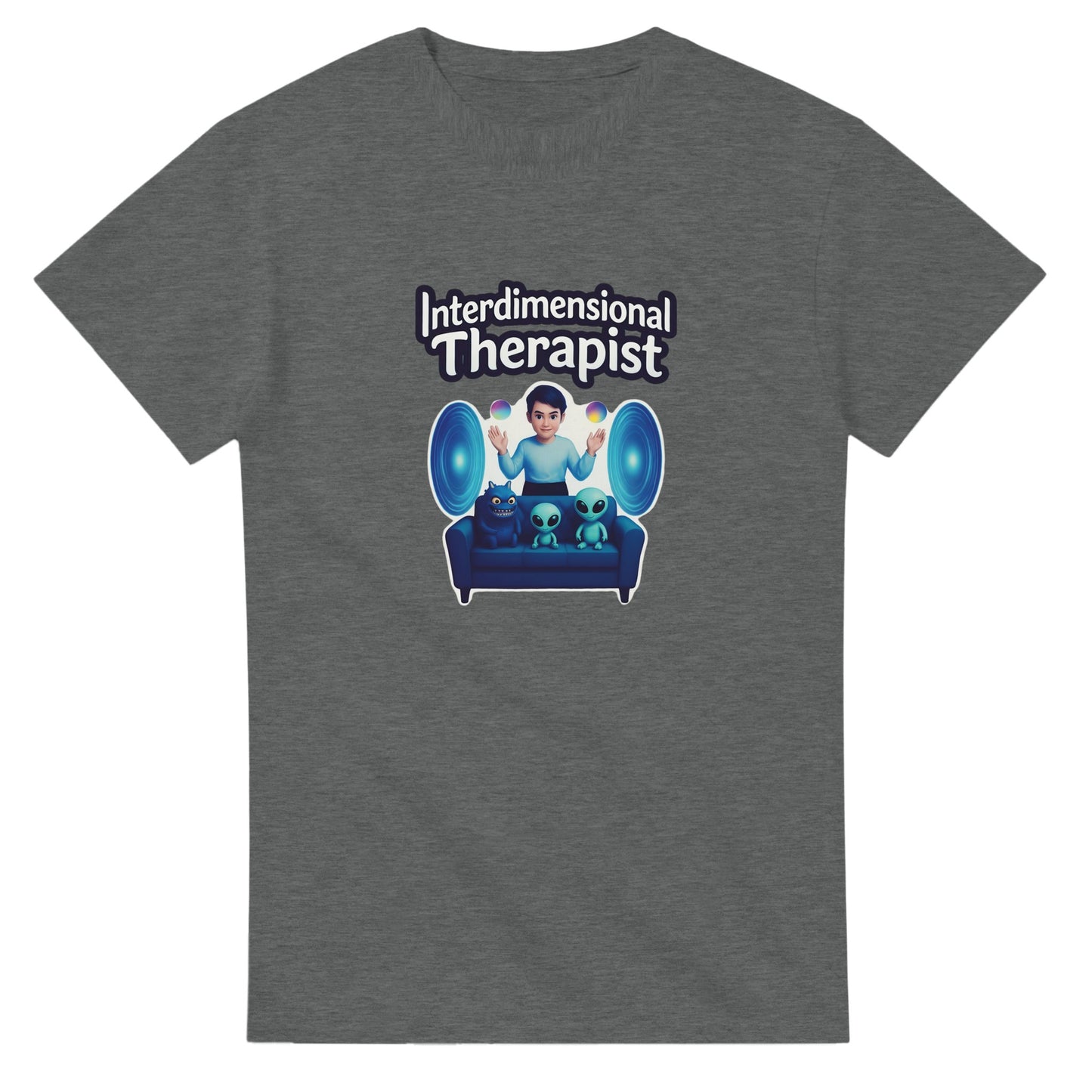 Interdimensional Therapist graphic design on a Heavyweight T-shirt