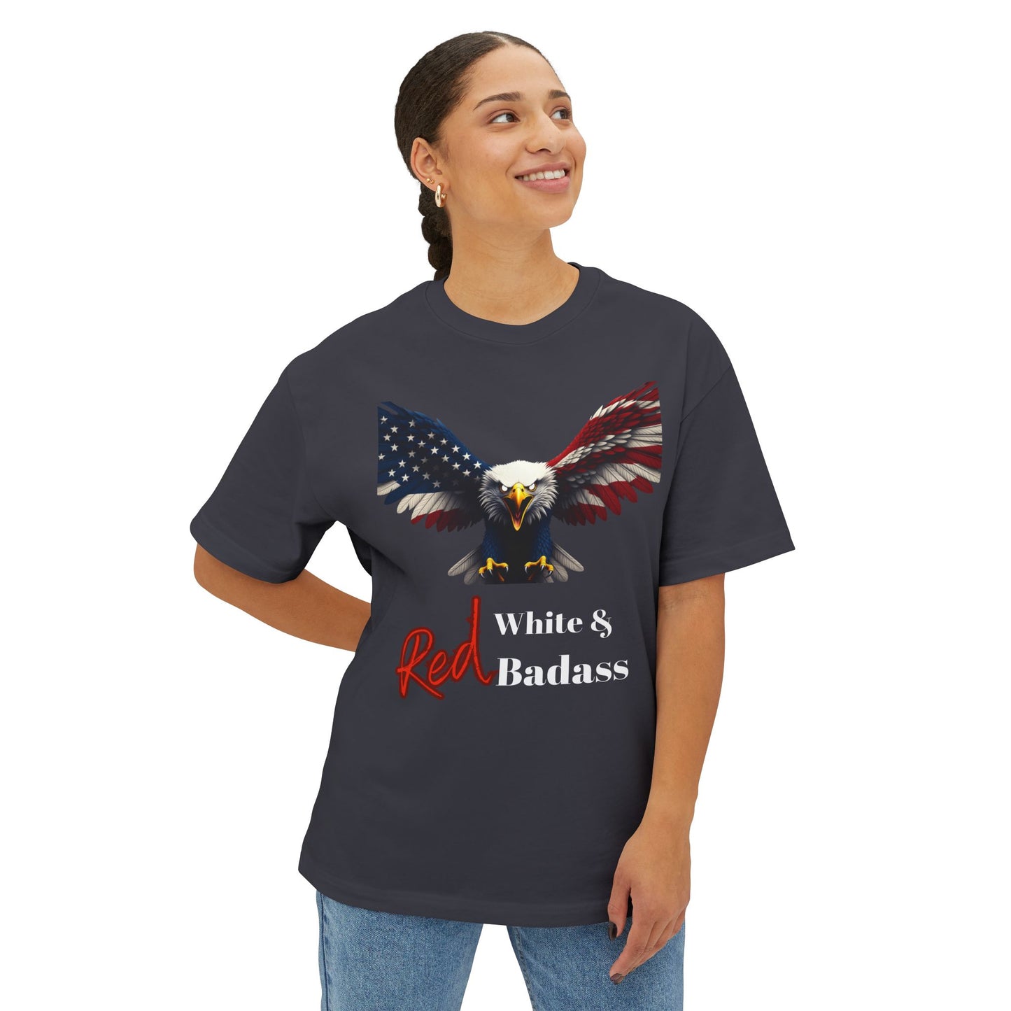 Red White & Badass Patriotic Eagle on a Premium Tee