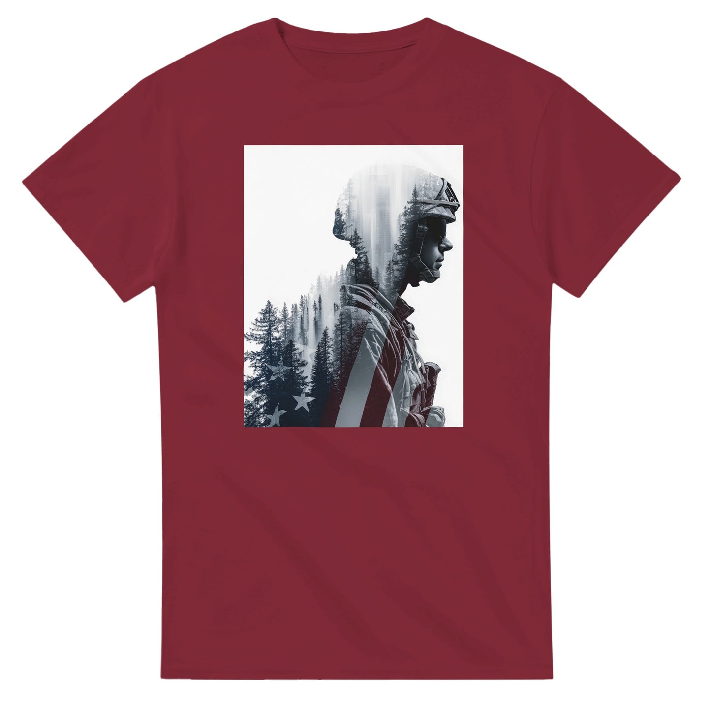 Patriotic Spirit Double Exposure on a heavyweight t-shirt