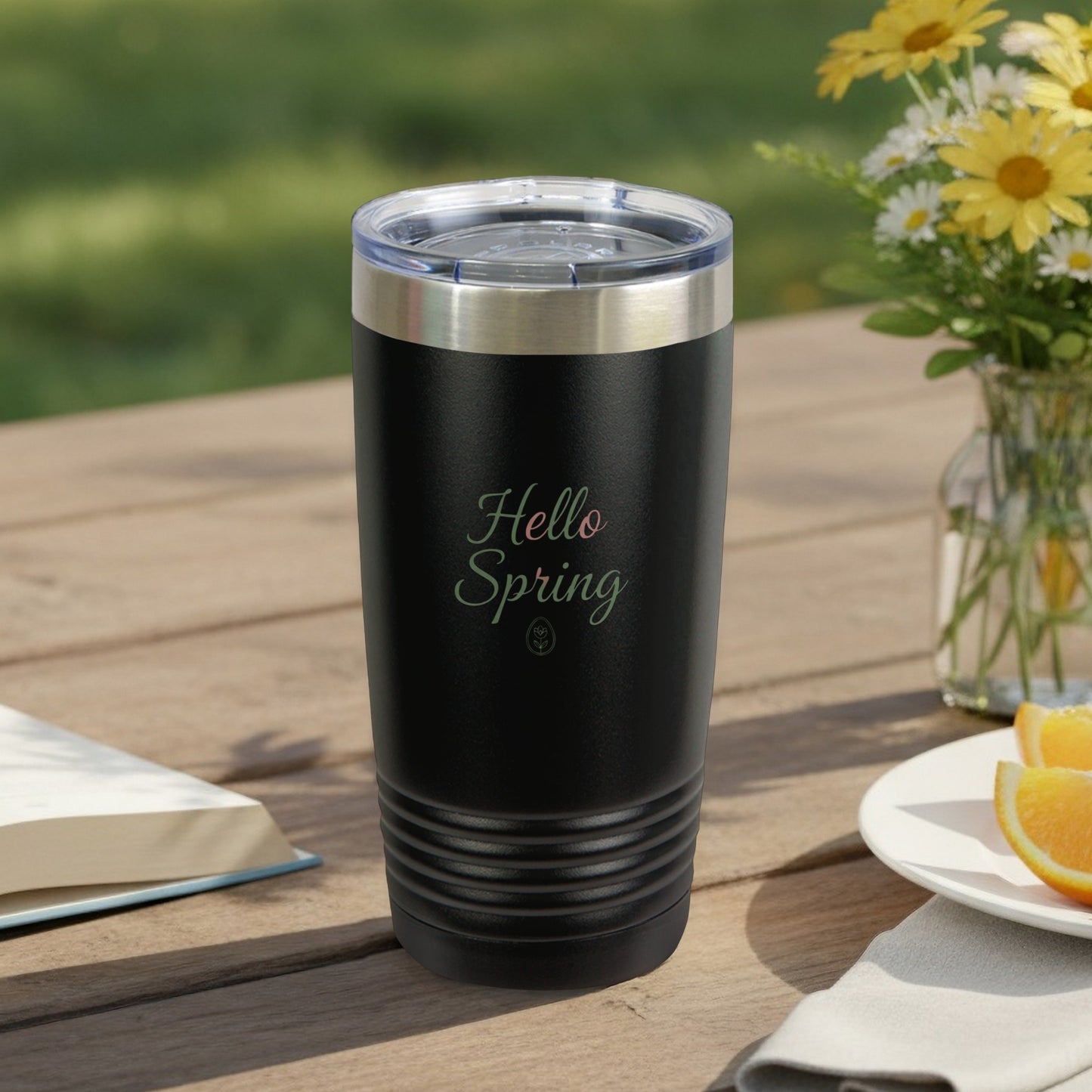 Hello Spring Insulated Tumbler with Lid Durable Drinkware