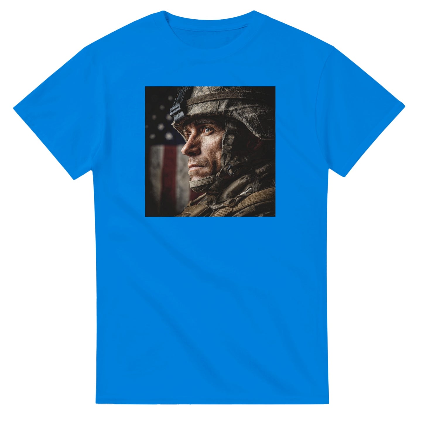Patriotic Soldier on a heavyweight t-shirt