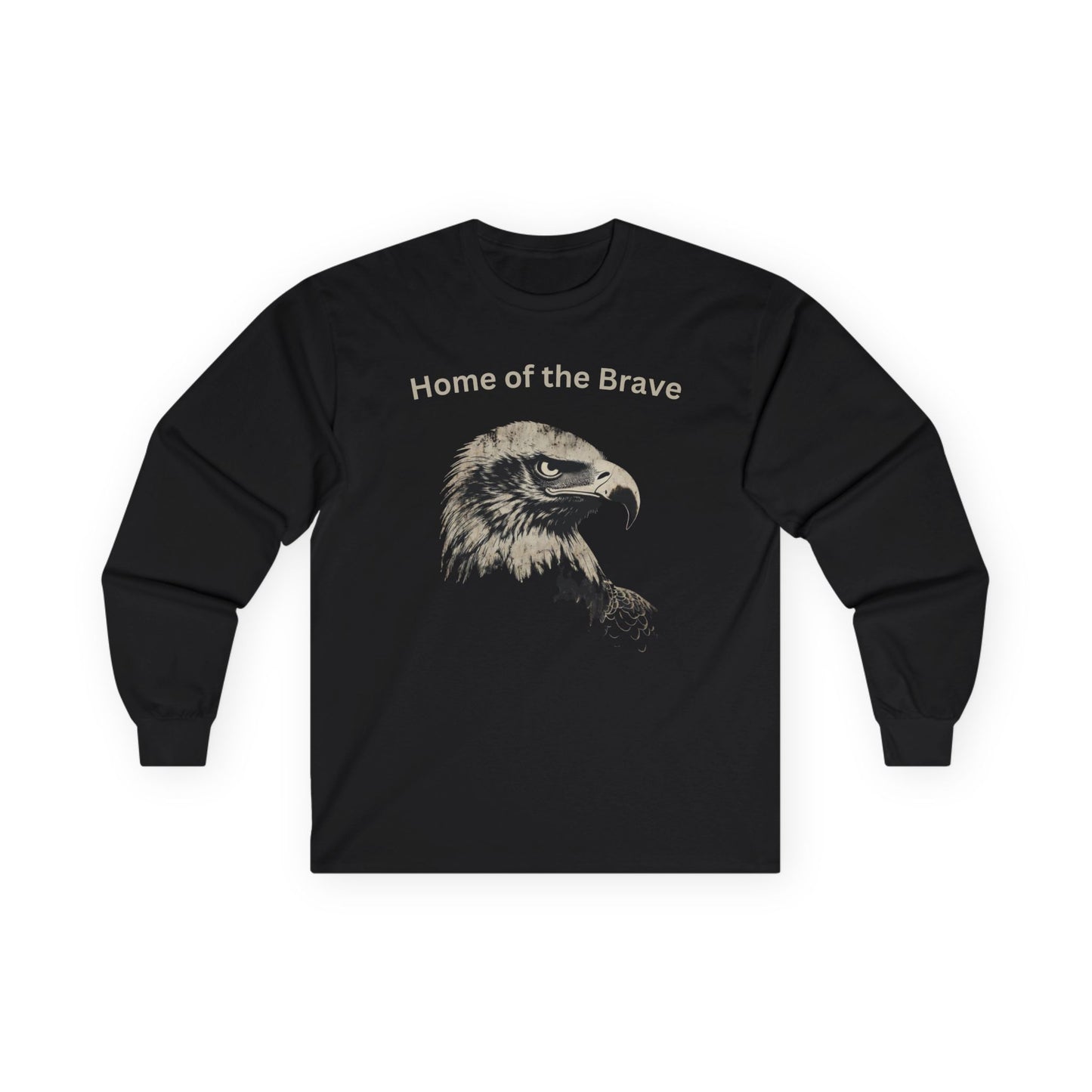 Home of the Brave text on a Long-Sleeve Tee
