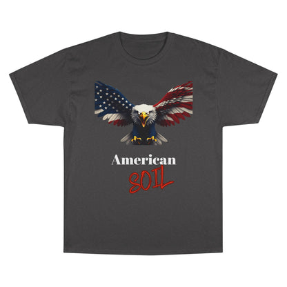 American Soil Patriotic Eagle on a Champion T-shirt