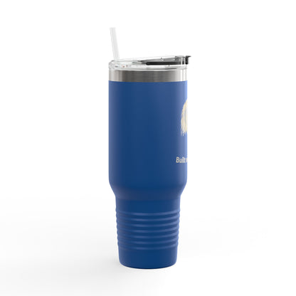 Built of Freedom text on the bottom of a  40oz Insulated Travel Mug