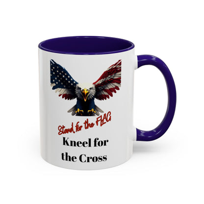 Stand for the Flag Kneel for the Cross mug