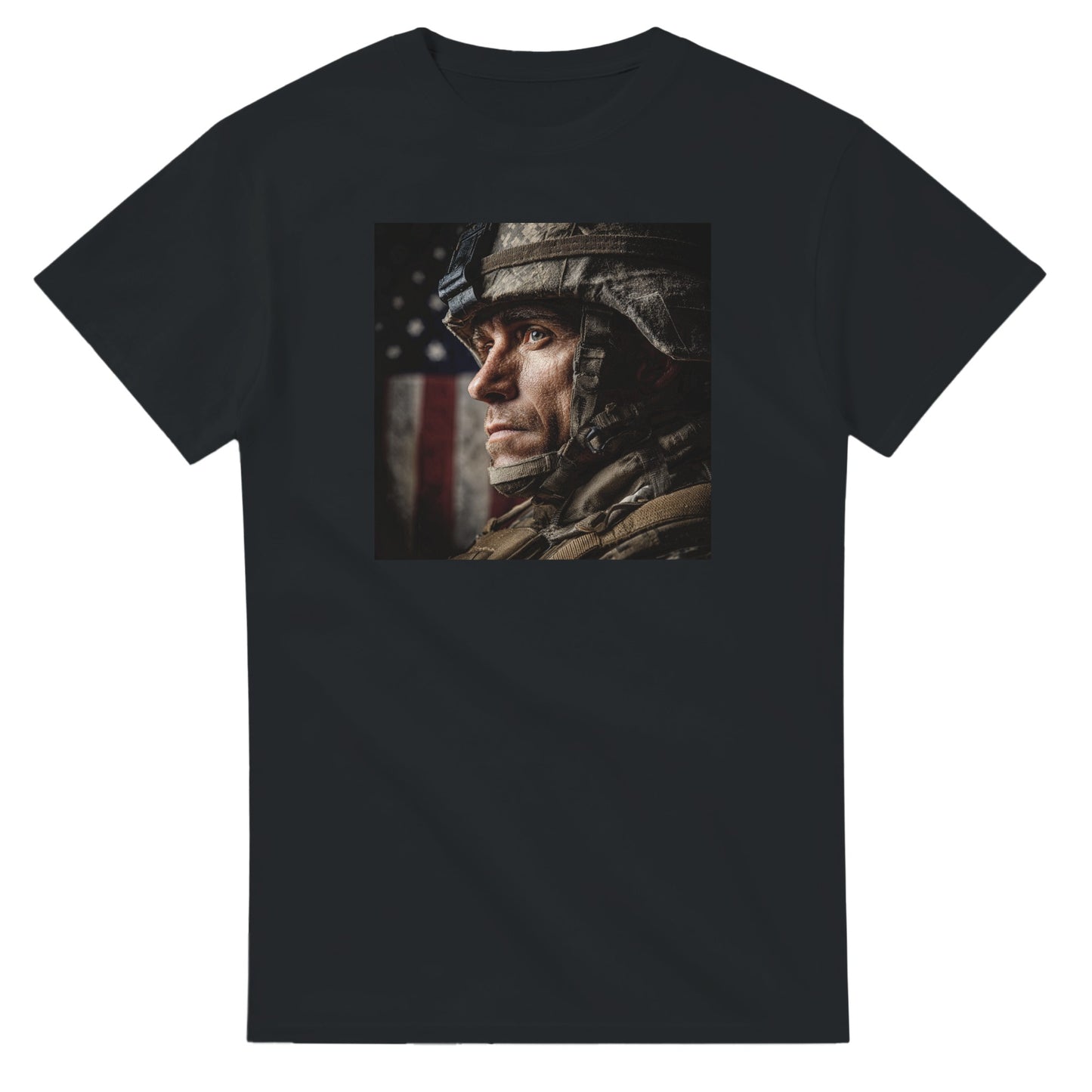 Patriotic Soldier on a heavyweight t-shirt