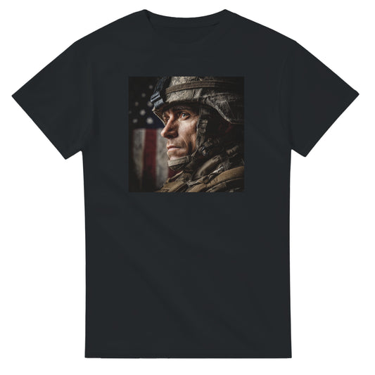 Patriotic Soldier on a heavyweight t-shirt