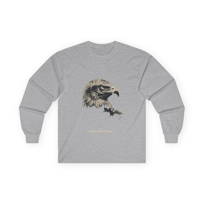 Home of the Brave text on a Long-Sleeve Tee