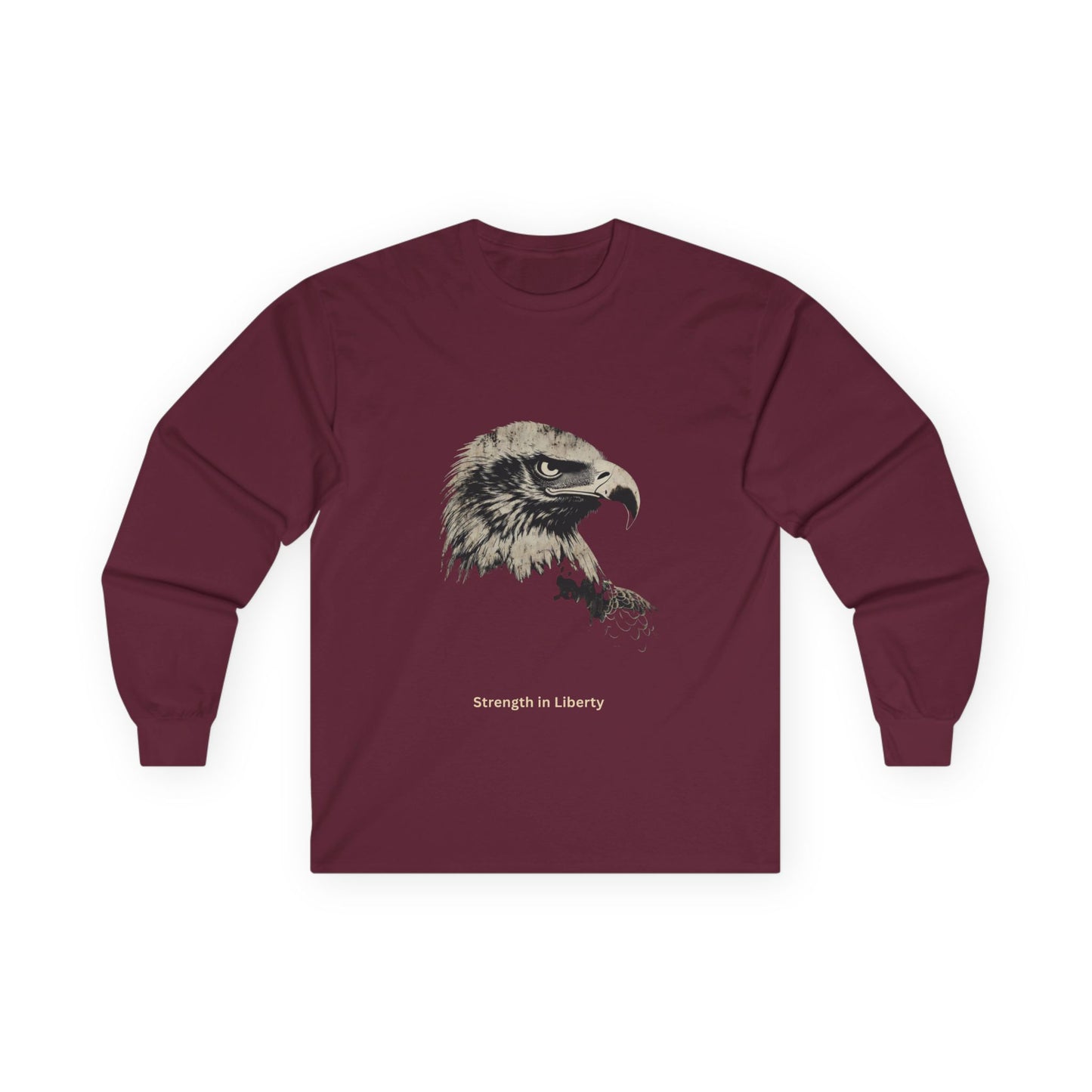 Strength in Liberty text on a Long-Sleeve Tee