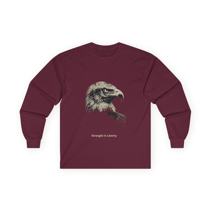 Strength in Liberty text on a Long-Sleeve Tee