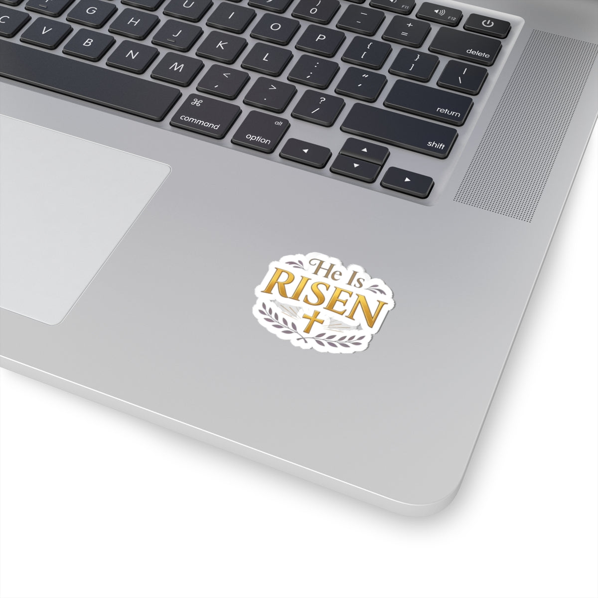 He Is RISEN Cross Laurel Leaves Sticker product type