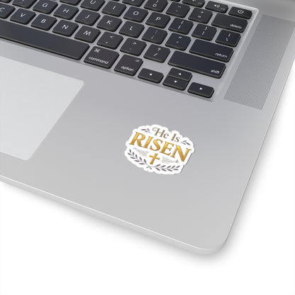 He Is RISEN Cross Laurel Leaves Sticker product type