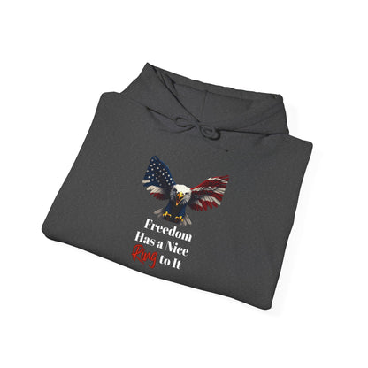 Freedom Has A Nice Ring To It Patriotic Eagle on a Pullover Hoodie